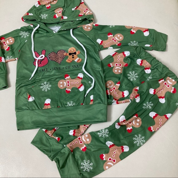 Christmas cute gingerbread hoodie pants set - Picture 5 of 5
